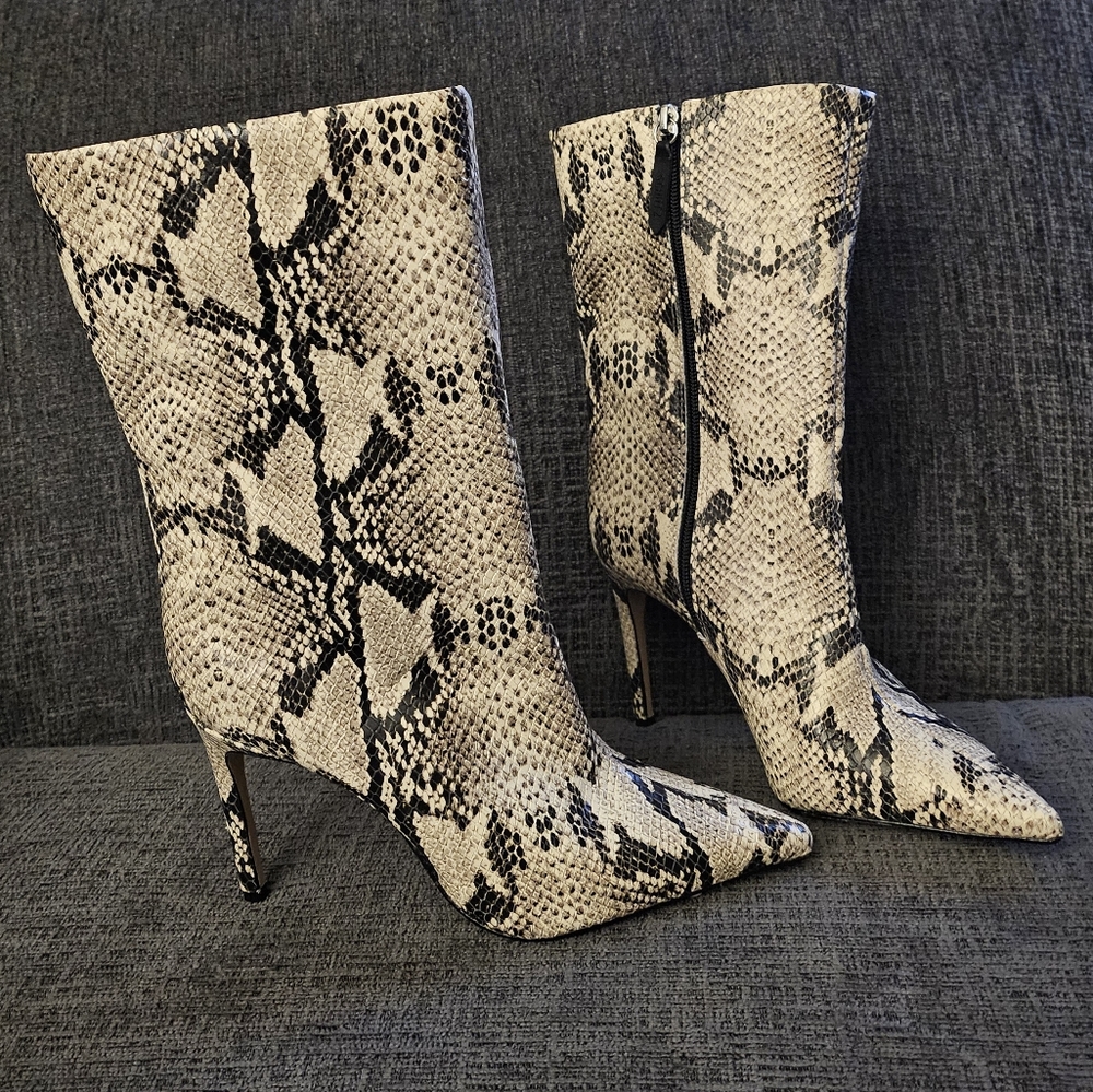 Schutz Snakeskin Leather Sole Heels